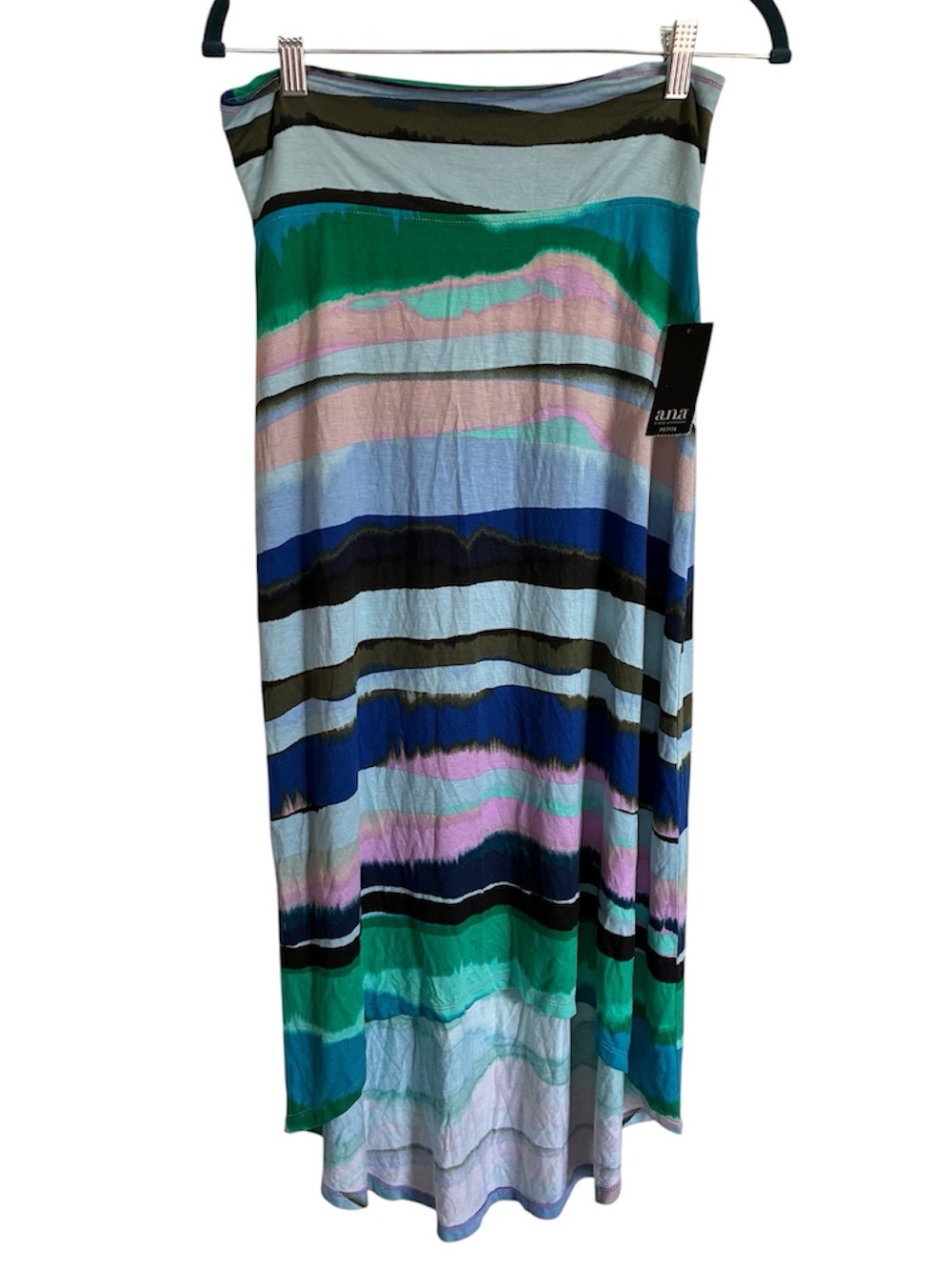 A.N.A Skirt PM Tie Dye Pull On Jersey High Low Festival Boho NEW